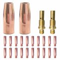 Mig Welding Gun Accessory 035 Kit For Lincoln Magnum 100l Or Tweco Mini 20pcs Contact Tips 11-35 0 035 2pcs Gas Nozzles 21-50 1 