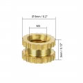 Uxcell Knurled Insert Nuts 100pcs M3 X 3mm Length 5mm Od Female Thread Brass Threaded Embedment Nut For 3d Printer