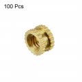 Uxcell Knurled Insert Nuts 100pcs M3 X 3mm Length 5mm Od Female Thread Brass Threaded Embedment Nut For 3d Printer