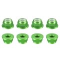 Nylon Insert Hex Lock Nuts 8pcs M3 X 0 5mm Aluminum Alloy Self-locking Anodizing Flange Nut For Fasteners Green 