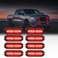Wineco Ultra-thin Waterproof Sync Alternating Linear Lens 8pcs 12 Led Grill Strobe Lights Red Surface Mount Deck Dash Grille 