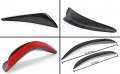 Universal 4 Pcs Set Real Carbon Fiber Bumper Fender Body Side Canards Shark Fins Splitters Valance