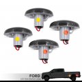 Nslumo Wheel Fender Side Marker Lights For 1999-2010 F-ord F350 F450 Double Amber Red Trunk Bed Markers 48 Smd Smoked Lens