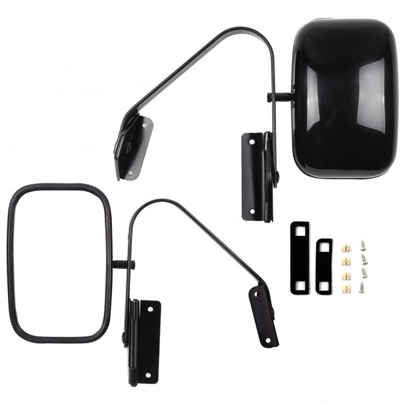 Driver And Passenger Side View Mirrors Manual Fold Non Heated For 1980 1996 Ford F150 F250 F350 Bronco 1983 1992 Ranger Black