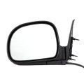 Door Mirror For 1998 Gmc Sonoma Jimmy Driver Side Black Plastic Powered Electric Adjustment Rectangular Glass Replaces 15151117 