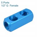 Uxcell G 1 2 Thread 5 Ports Way Manifold Block Splitter Quick Connect Air Hose Inline Coupler Air Compressor