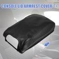 Microfiber Leather Center Console Lid Armrest Cover Carbon Fiber Pattern Black For Jeep Wrangler Jk 2011-2017