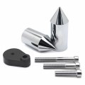 Httmt- Chrome Spike Frame Sliders Crash Protectors Compatible With 2007-2008 Kawasak Ninja Zx-6r P N Mt290-033-cd
