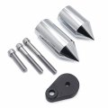 Httmt- Chrome Spike Frame Sliders Crash Protectors Compatible With 2007-2008 Kawasak Ninja Zx-6r P N Mt290-033-cd