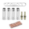 17pcsset Welding Torch Nozzle Kit 0 8mm Contact Tips Mig Mag Holder Fit For Binzel 15ak High Performance