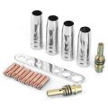 17pcsset Welding Torch Nozzle Kit 0 8mm Contact Tips Mig Mag Holder Fit For Binzel 15ak High Performance
