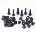 Minho M8-1 25 X 25mm Flange Head Bolts In Carbon Steel Material Flange Hexagon Screws Come With Nuts Black Oxide Finish Plated 