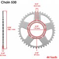 Caltric Rear Wheel Chain Sprocket Compatible With Suzuki Gsx-r750 1988 1989 44 Teeth