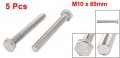 Uxcell M10 X 85mm A2 Stainless Steel Fully Threaded Hex Head Screw Bolt 5 Pcs