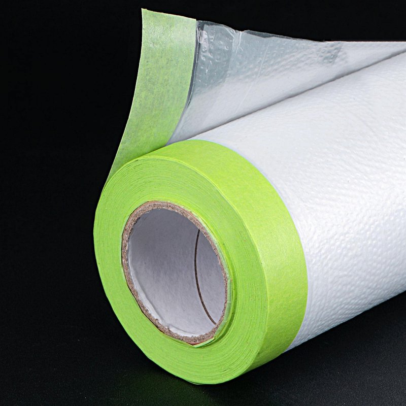Pre-taped Masking Film 21 7 X 82ft Plastic Drop Cloth With Medium-tack Painters Tape For Painting Protection Cyan 3pcs