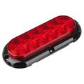 Partsam 2pcs Trailer Truck Boat Bus Red Led 6 Inch Oval Stop Turn Tail Brake Light Dot Certified Marker Lights Sealed Surface