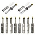 10pcs 6 35mm Audio Connectors Mono Ts Heavy Duty Male Speaker Guitar Cable Plug Jack