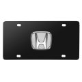 Honda 3d Chrome Logo On Black Stainless Steel License Plate Universal Fit For Car And Suv 11 88 In X 6 Size Plhd Model Number 
