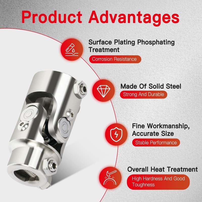 Chrome Steering U Joint Coupling 3 4 In Dd By 1 Shaft Coupler Alloy Steel Automotive Universal 83mm