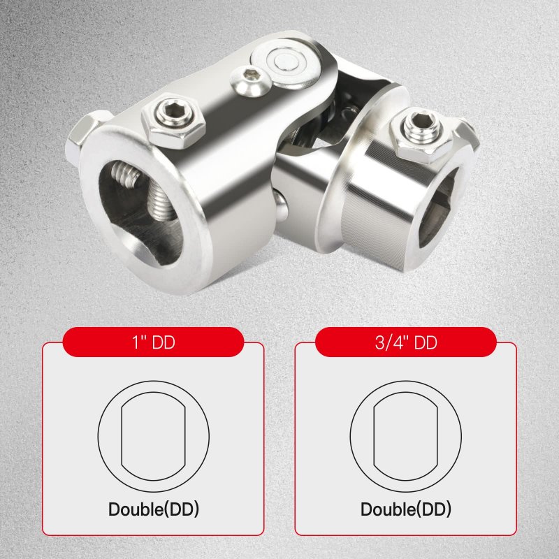 Chrome Steering U Joint Coupling 3 4 In Dd By 1 Shaft Coupler Alloy Steel Automotive Universal 83mm