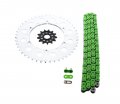 Kawasaki Klx450 R Kx450 F Green Chain Sprocket Silver 13 47 114l