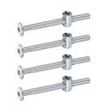 4pcs Bed Frame Bolts M6 X 70mm Hex Socket Head Screws Barrel Nuts Bunk Furniture With Rice-shaped Nut For Chairs Cots Silver 