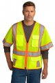 Cornerstone Ansi 107 Class 3 Surveyor Mesh Zippered Two-tone Short Sleeve Vest Safety Yellow 2xl 