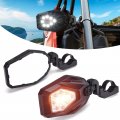 Utv Side Mirrors With Turn Signal Spot Light For 1 6 -2 Roll Bar Heavy Duty Aluminium Multi-adjustment Polaris Rzr Kawasaki 