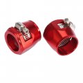 X Autohaux 4pcs An12 Hex Red Car Hose Finisher Flexible Rubber Pipe Clamp With Screw Band Adapter Fitting For Oil Fuel Water