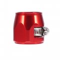 X Autohaux 4pcs An12 Hex Red Car Hose Finisher Flexible Rubber Pipe Clamp With Screw Band Adapter Fitting For Oil Fuel Water