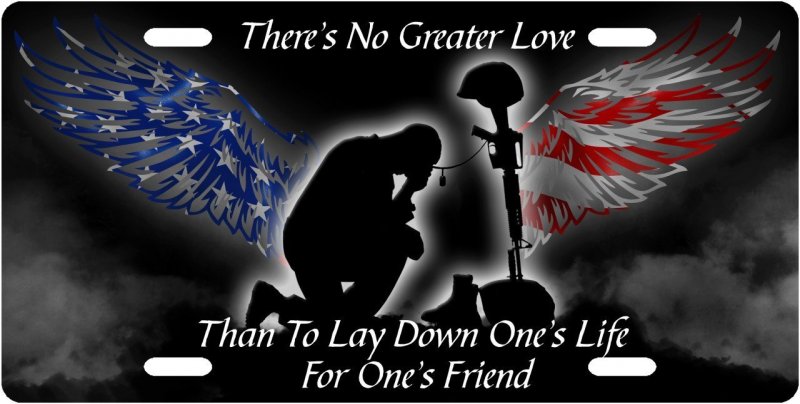 Fallen Soldier Custom License Plate Novelty Tag From Redeye Laserworks