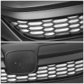 Auto Dynasty Matte Black Honeycomb Mesh Front Bumper Upper Grille Compatible With 16-17 Honda Accord Sedan