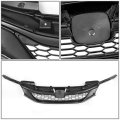 Auto Dynasty Matte Black Honeycomb Mesh Front Bumper Upper Grille Compatible With 16-17 Honda Accord Sedan