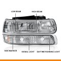 Headlights Assembly Fit Chevy Silverado 1500 2500 Hd 3500 1999-2002 Fit Suburban Tahoe 2000-2006 Bumper Headlamps Clear Lens