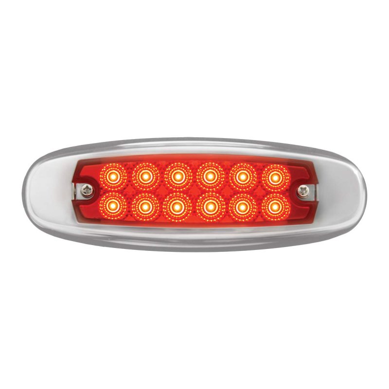 Ultra Thin Spyder 12led Dual Function Rear Light With S S Rim Red Model 76442 For Trucks Trailers Rvs And Atvs Waterproof