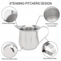 2 Pack Creamer Pitcher Bells Oz And 3 Espresso Pouring Cup Stainless Steel Creamer With Spoons Serving Cream For Latte Art