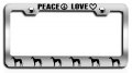 Peace Love Italian Greyhound Dogs Pets Chrome Metal License Plate Frame Tag Holder Y92 