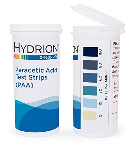 Micro Essential Lab Hydrion PAA160 Peracetic Acid Test Strips  50 Strips