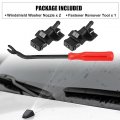 X Autohaux 3pcs Front Windshield Wiper Washer Nozzle Spray Jet Kit 85381-12300 For Toyota 4runner 2010-2017 Rav4 2008-2014