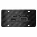 Ipick Image Made For Ford Mustang 5 0 3d Dark Gray Logo On Black Carbon Fiber Pattern Stainless Steel License Plate