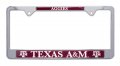 Officially Licensed Texas A M Mascot Premium Shiny Chrome Metal License Plate Frame Second Generation Universal Fit For Cars 