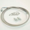 Map Braided Stainless Steel Clutch Line With Fittings For 1992-00 Honda Civic Acura Integra 