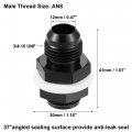 X Autohaux Car Straight Bulkhead Fuel Fitting 8an Male To Flare Union Adapter With Oil Resistant Washer Black