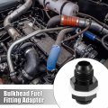X Autohaux Car Straight Bulkhead Fuel Fitting 8an Male To Flare Union Adapter With Oil Resistant Washer Black