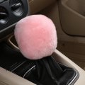 Dotesy 3 Pcs Genuine Sheepskin Auto Steering Wheel Cover Set With Gear Shift Knob Handbrake Car Stretch-on Protector In 