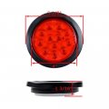 Astra Depot 2x Red Lens Light 12-led 4 Round Brake Stop Tail Lamp Grommet Plug Kit Truck Trailer Rv Long Vehicle 12v