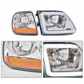 G-plus Lightning Style Headlights Corner Parking Lights Kit Set Led Drl Strip Compatible With 1997-2002 Ford Expedition