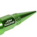 Auto Dynasty 45mm Anodized Aluminum Valve Stem Caps Spiked Head Design Car Accessories Universal Fit For Most Vehicles Green