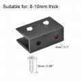 Uxcell Adjustable Glass Shelf Bracket Aluminum Alloy Rectangle Clamp Clip Holder For 8-10mm Thick 38 8x26x16mm With Screws 4pcs