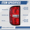 Auto Dynasty Rear Brake Tail Lights Assembly For 2014 2015 Gmc Sierra 1500 Driver Left Side Chrome Housing Red Clear Lens